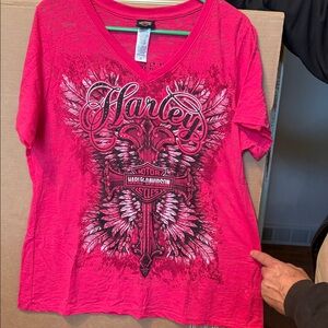 Harley-Davidson Women's Vivid Pink Winged Tee
